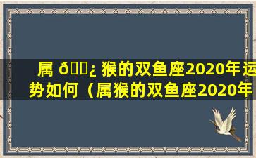 属 🌿 猴的双鱼座2020年运势如何（属猴的双鱼座2020年运势如何看）